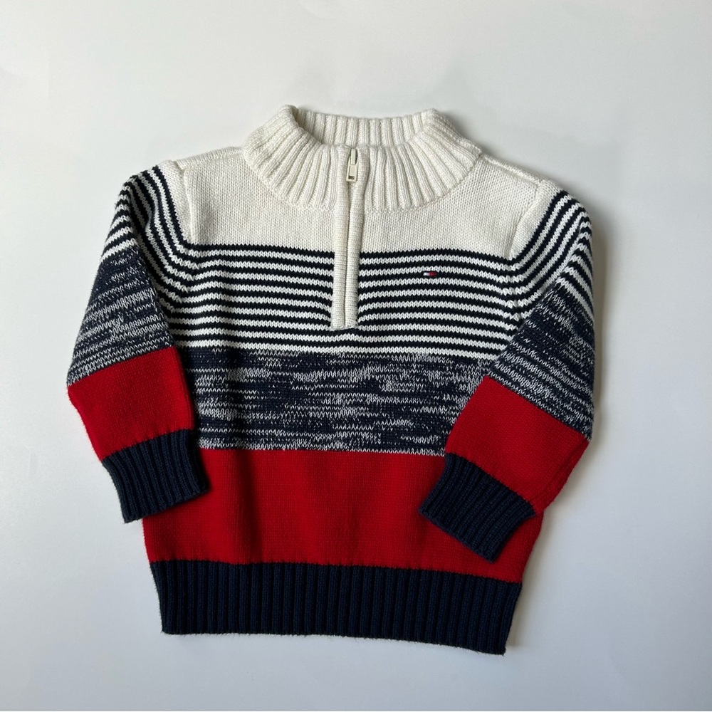 NWOT Tommy Hilfiger Baby Boy Striped Sweater, Size 12 Months